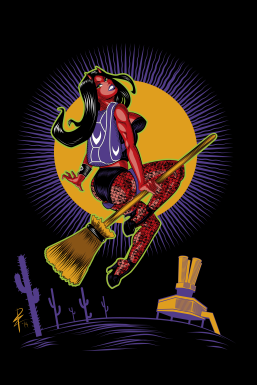 Poster and T-shirt illustration for the Skydive Arizona 2014 Halloween Carnivale